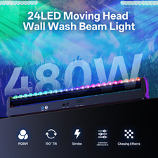 480W 24LED RGBW Stage Moving Head Beam Lighting DMX Disco Party Club Bar Light
