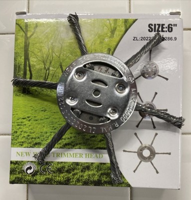 Steel Wire Grass Trimmer Head, 6 Inches For Use In Battery Electric Trimmer