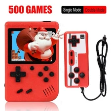 Portable Retro Game Console with 500 Classic Games - Rechargeable Mini Device