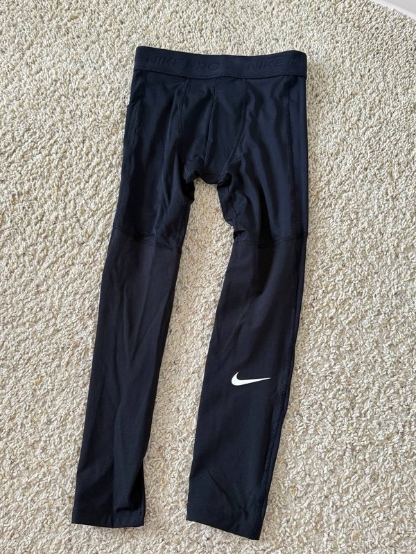 Nike Pro Dri-FIT Girls Black Leggings Athletic Fit Size S FJ6821-010