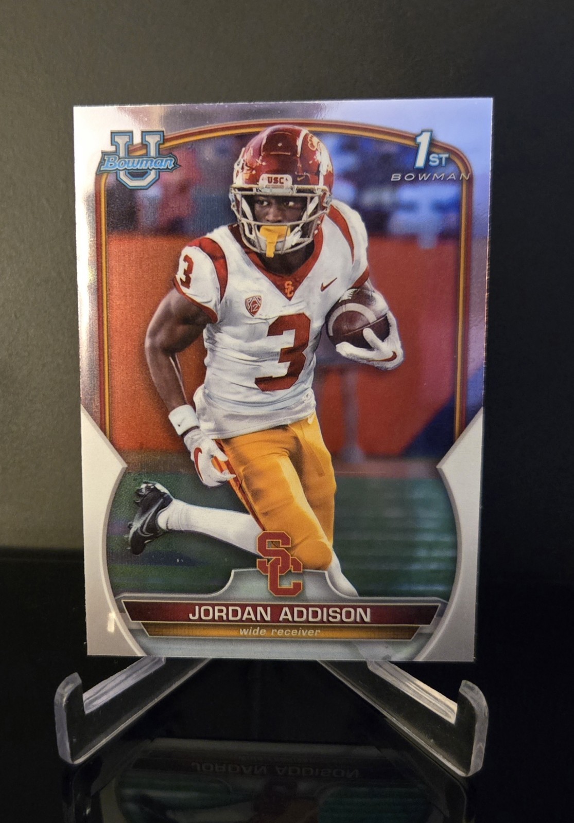 JORDAN ADDISON RC 🔥 2022 Topps 1st Bowman University Chrome Rookie Prospect #36