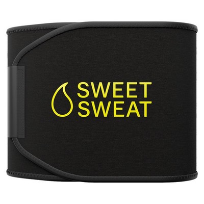 Sweet Sweat Waist Trimmer Band (Women & Men) - Trainer Belt - Black / Yellow XXL