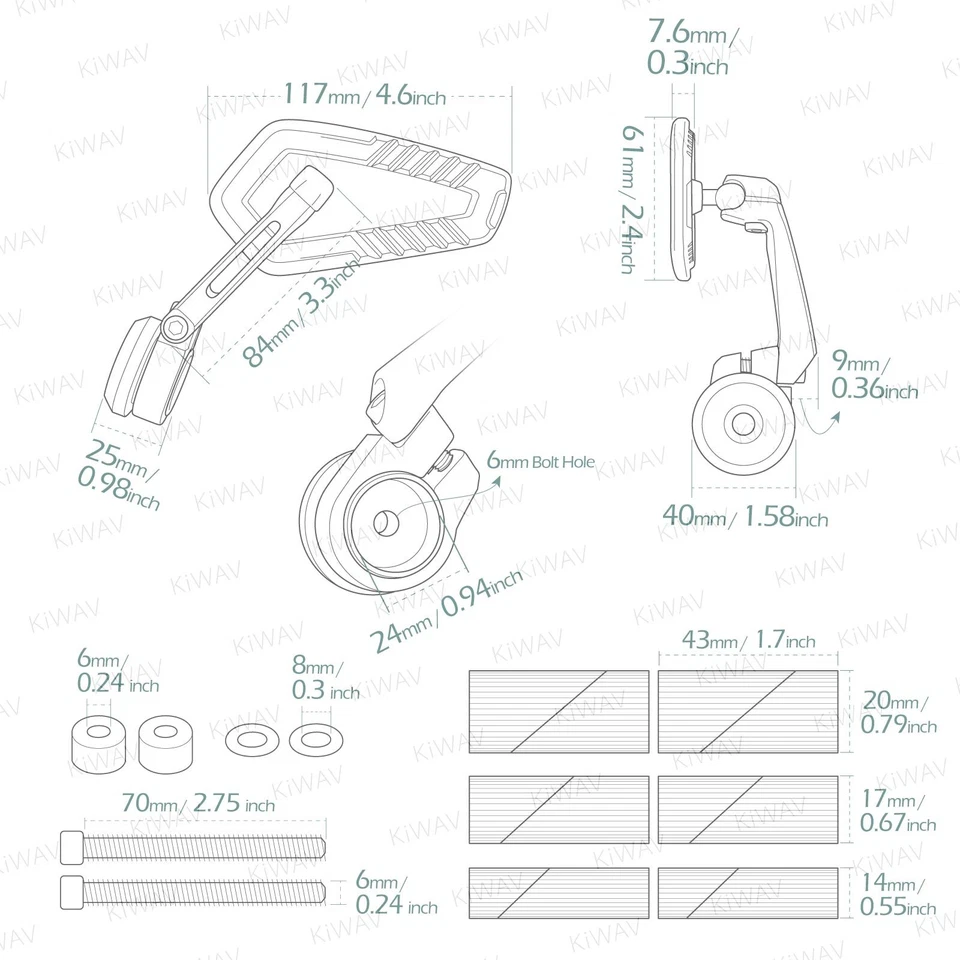 Espejos retrovisores de extremo de barra de peso pesado delgado BLADE negro se adapta a Harley '96-más tarde Sporster Foto 2 de 4
