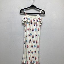 Baby Soy Girls Sundress Multicolor Ice Cream Cold Shoulder Sleeve Ruffle Knit 4T