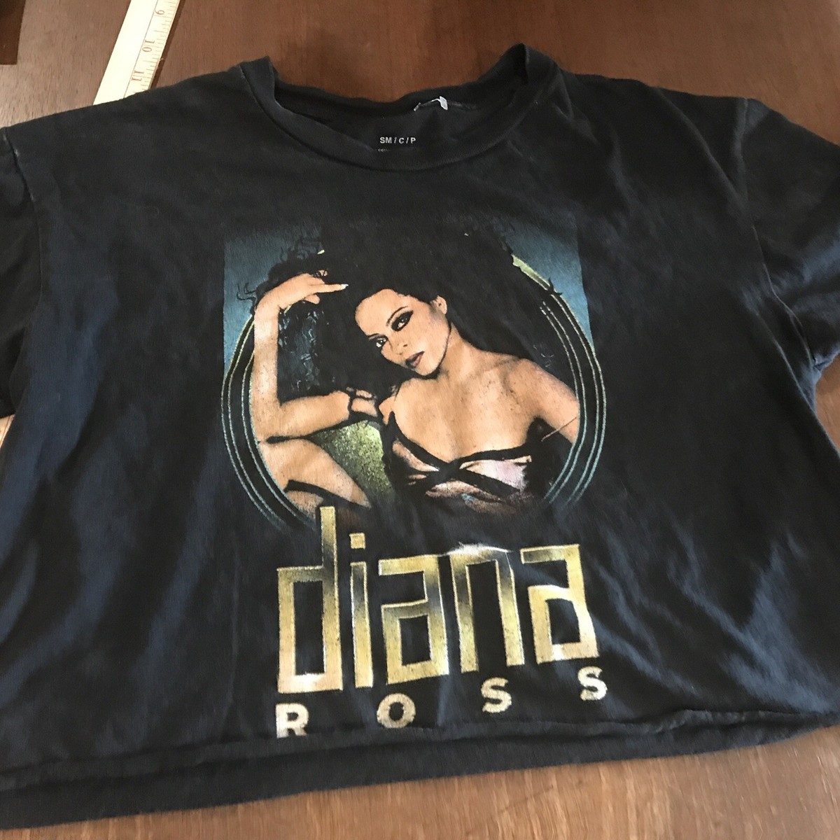 Diana Ross Women's sexy half top Tee T-shirt Size Small Michael