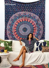 Twin Hippie Indian Tapestry Elephant Mandala Throw Wall Hanging Gypsy Bedspread
