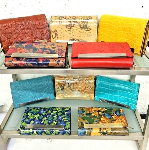 PATRICIA NASH CAMETTI Cuero Triple Cartera Bolso sin asas ELIGE TU COLOR Y PATRÓN - Imagen 2 de 25