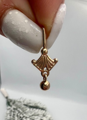 RR Vintage Ukraine russian ROSE Gold 583 14k Pendant Women Jewelry old model ART