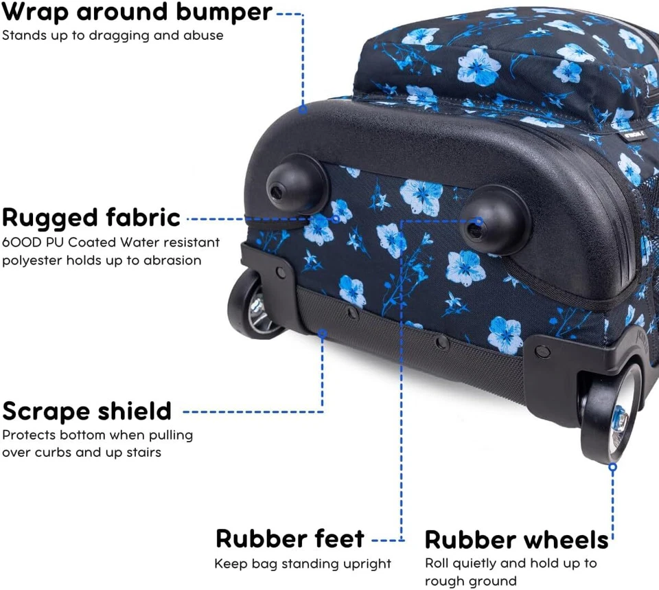 Mochila con ruedas J World New York Sunrise para niños para niñas niños Night Bloom Foto 4 de 4