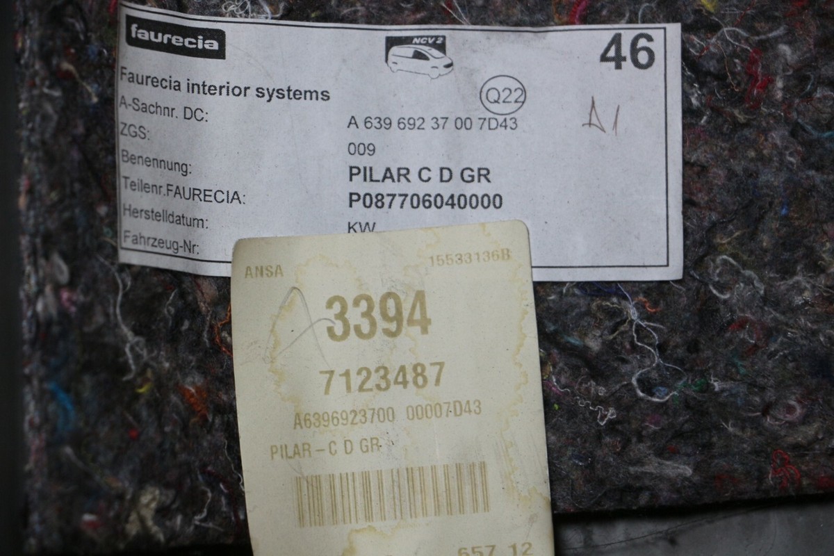 ORIGINAL Mercedes Benz VITO W639 C-Säule Verkleidung Rechts