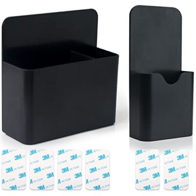 2 Pcs Magnetic Marker Holder Wall Mount Marker Caddy Small & Large - Black
