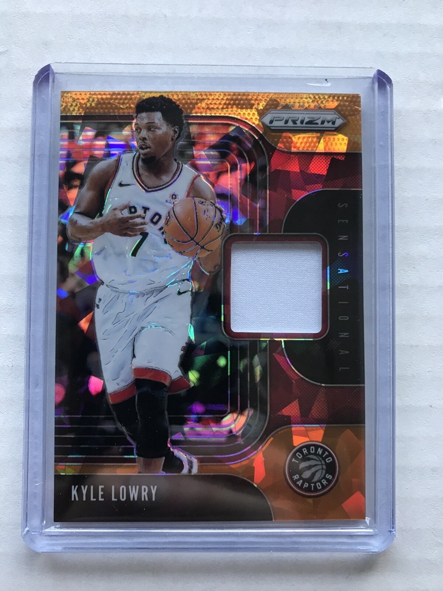 2019-20 PANINI PRIZM KYLE LOWRY ORANGE ICE GAME USED JERSEY