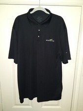 Nike Dri-Fit Black Short Sleeve Polo Shirt Men's sz XL Momentum Logo