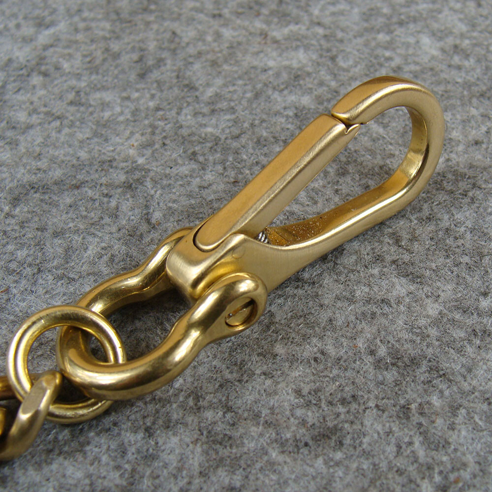 Solid Brass Key Chain Holder Keyrings With Snap Hook Men's Belt Clip