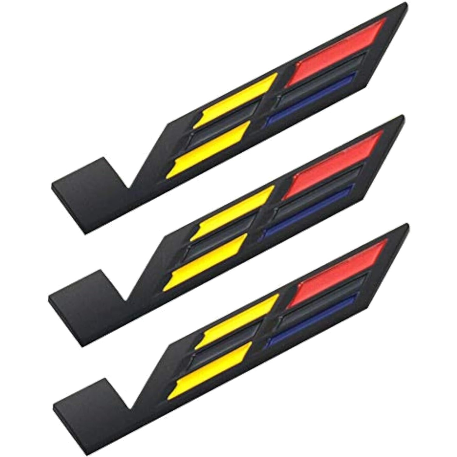 Metal Black/Yellow/Red V Stickers - Compatible Emblems for Cadillac Models