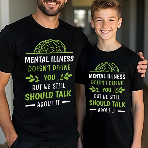 Camiseta para Hombres Niños Enfermedad Cerebro Salud Mental Conciencia Camiseta Ansiedad Emoción #MHA - Imagen 9 de 30