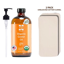 Castor Oil Organic 16oz - Cold Pressed Pure Unrefined Hexane-Free - Hair Growth