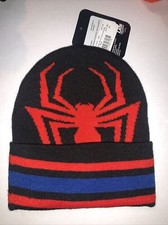 Spiderman Knitted Hat Lids Marvel Black/ Red / Blue