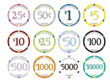 Casino Valentino 10 Gram Ceramic Poker Chips Sample Set Pack New & Exclusive