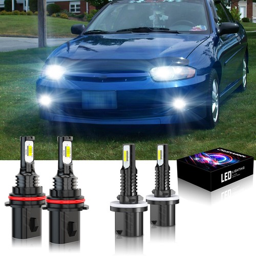 FOR Chevy Cavalier 2000-2005 6000K LED Headlight High/Low Fog Light Bulbs Combo - Picture 1 of 12