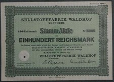 Zellstofffabrik Waldhof 1934 100 RM
