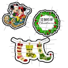 Disney Merry Christmas 3 pc nn Premade Scrapbook Page Paper Piece die cut