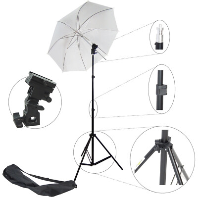 Studioset Studioblitz 968 Blitzhalter Halter+Stativ+Schirm für Blitzgerät Blitz