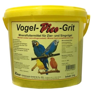 Klaus Pico Vogelgrit 5 kg-Eimer Mineralfuttermittel für Zier und Singvögel