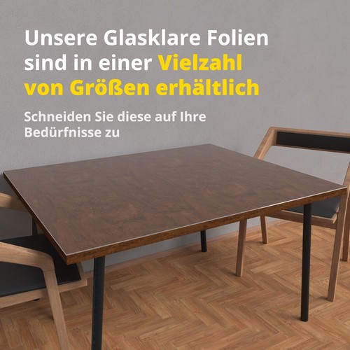 Glasklar Folie 2 mm + abgeschrägte Kante, transparente Tischdecke Tischschutz - Afbeelding 10 van 12