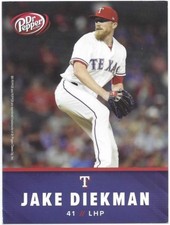 2018 Texas Rangers Dr. Pepper Jake Diekman Postcard SGA New York Mets
