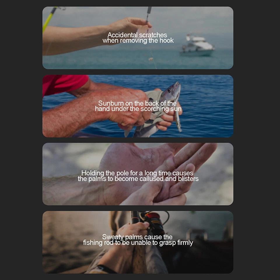 Luvas de pesca unissex sem dedos respiráveis luvas de proteção solar aderência antiderrapante - Imagem 4 de 4