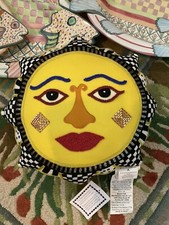 MacKenzie-Childs Good Day Sunshine Pillow With Courtly Check.