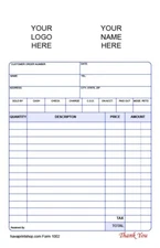 2 Custom 2 part Receipt Book Personalized , your logo, info, numbers, & cover.