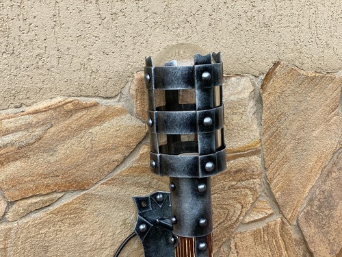 Outdoor Wall Sconce Torch Viking Gift Medieval Castle Middle Ages Mancave Light - Picture 11 of 11