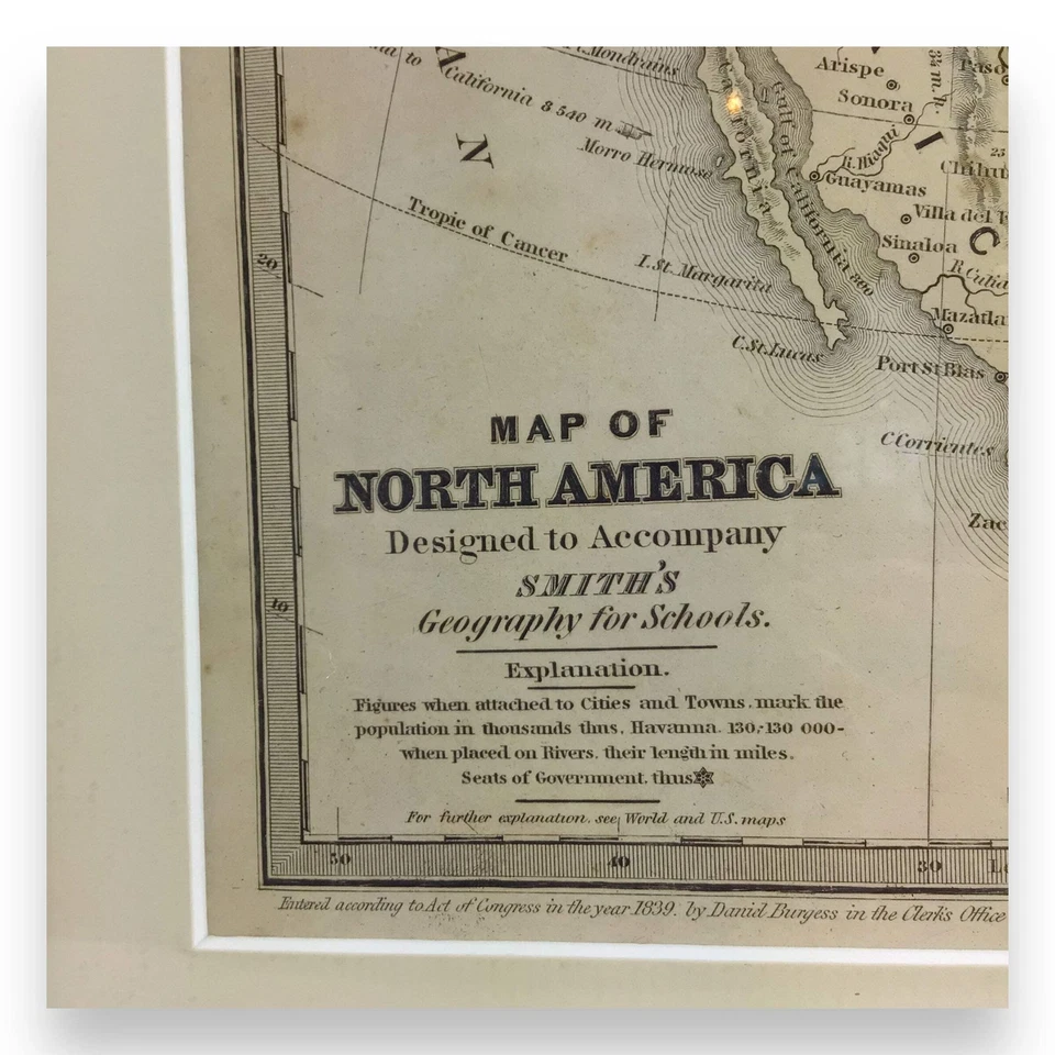 Antique Map of North America, Early Texas Republic & Russian Alaska - 1839 - Image 2 of 4