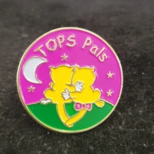 TOPS PALS Cats Under Moonlight gold tone enamel Lapel Pin Hat Vest Tie Tack