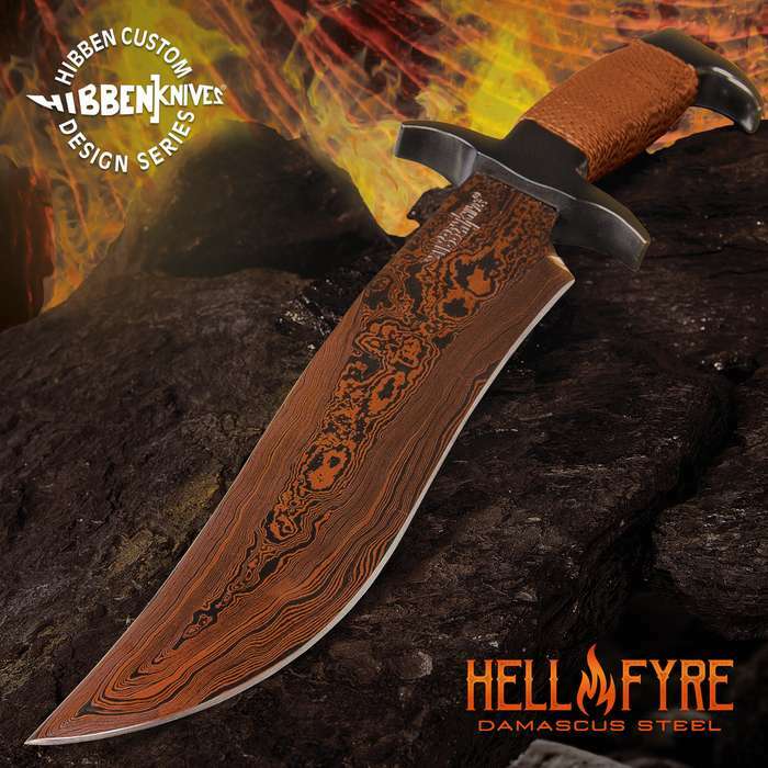Gil Hibben Hellfyre Fixed Blade Knife Bowie Machete Hunting