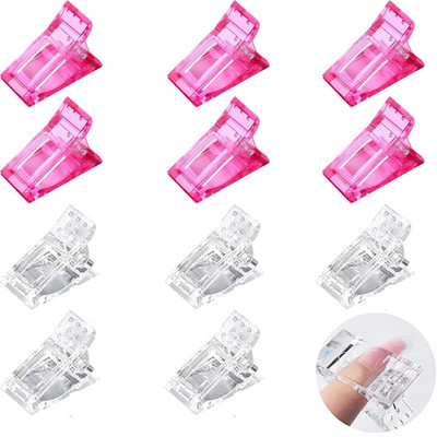 12 Stück Polygel Nail Clips, Transparent Nail Tips Clip, Nail Tips Clips, Nail T