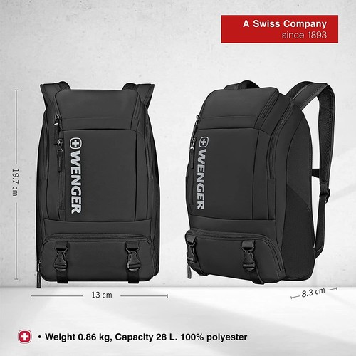 Wenger XC Wynd Mochila Mochila 16" Estuche Laptop Auriculares Bolsillo 28L Negro  - Imagen 3 de 12