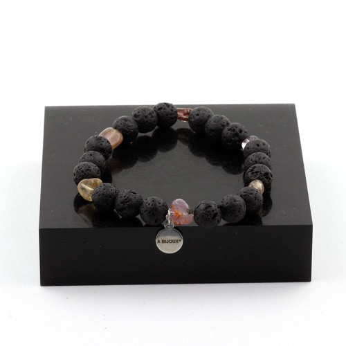 Bracciale in agata blu, perle di pietre preziose lisce da 6 mm