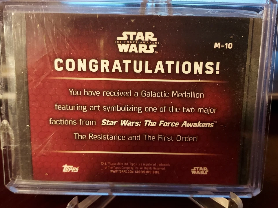 2015 Topps Star Wars: The Force Awakens Series 1 Medallions Bronze Chewbacca - Image 3 of 3