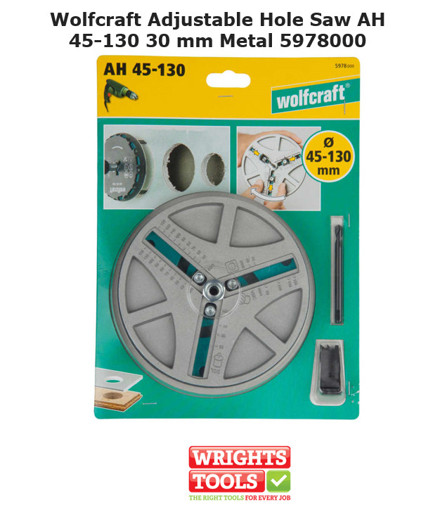 Wolfcraft Adjustable Hole Saw, Ø 45-130 mm 5978000