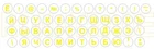 Cyrillic Russian keyboard stickers, round, transparent, yellow font color