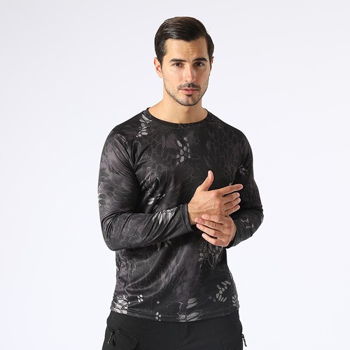 Army Mens Combat T-Shirt Long Sleeve Camouflage Tactical Military Casual Shirts - Picture 21 of 79