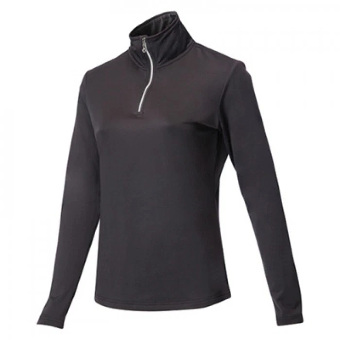 JRB Ladies Stretch Base Layer Skin High Zip Neck Graphite Mid Grey S M L XL New