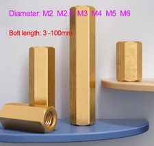 M2 M2.5 M3 M4 M5 M6 Hex Hexagon Standoff Spacer Brass Thread Pillar Studs Female