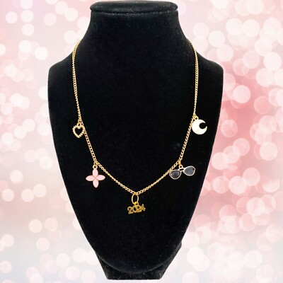 Class Of 2024 Graduation Charm Necklace Gold Plate Chain 18  Preppy Charms