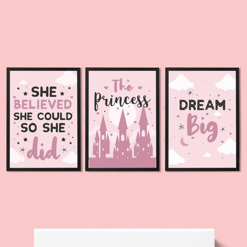 Girls Bedroom Wall Art Girls Bedroom Decor Princess Art Girls Nursery