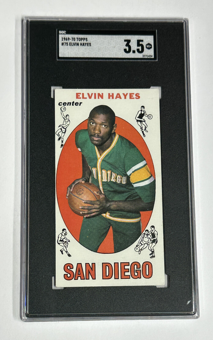 1969-70 Topps Basketball Elvin Hayes Rookie #75 SGC VG+ 3.5