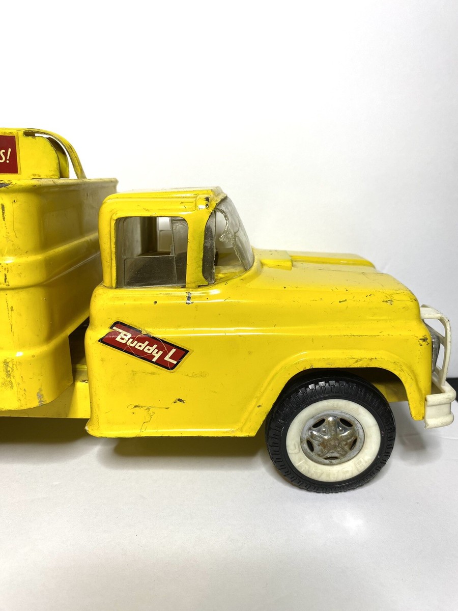 コカコーラ★ビンテージ BUDDY L デリバリートラック メタル製 1960s Vintage 1960's Buddy L Yellow Coca Cola Pressed Steel Ford